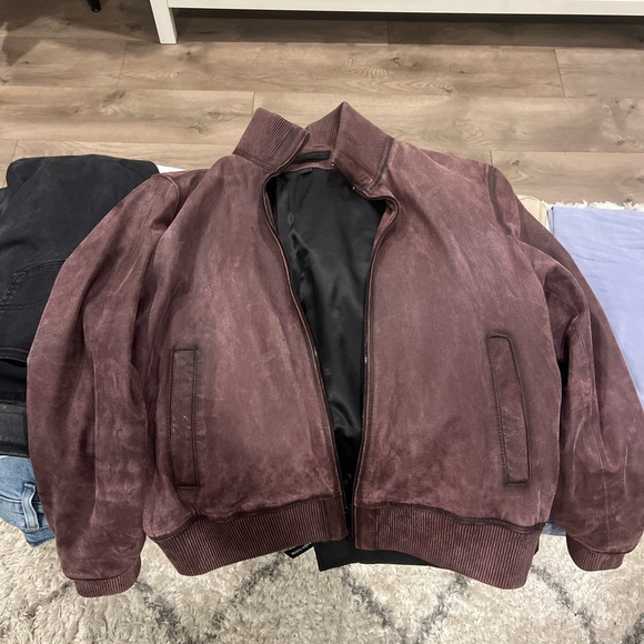 John Varvatos Stand Collar Bomber Jacket Oxblood - Picture 5 of 5